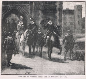Giacomo e i suoi cortigiani che partono per la caccia 1608 da Henry Marriott Paget